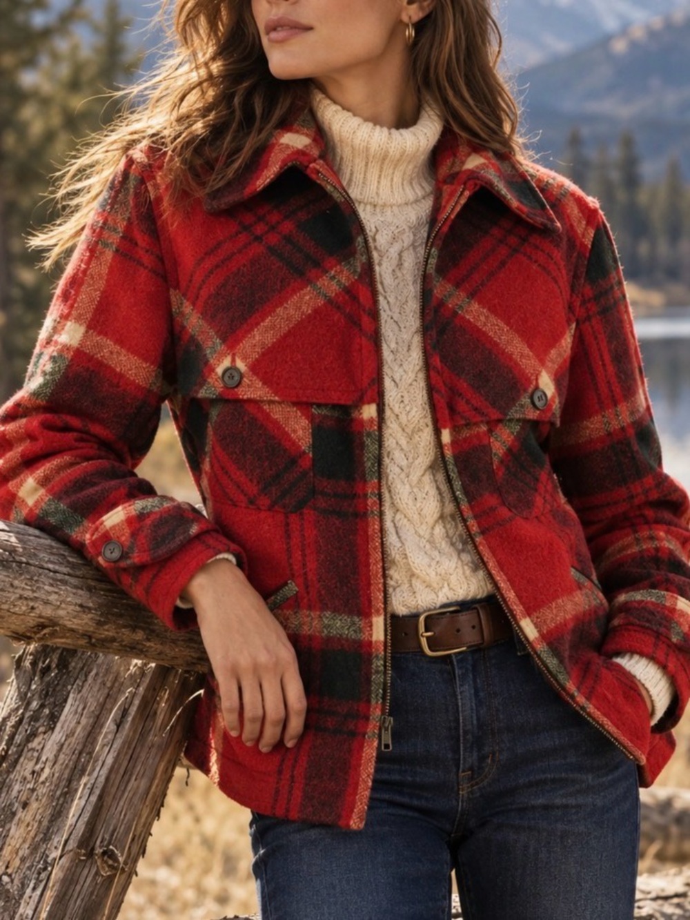 Vintage 90s Ralph Lauren 1967 Wool Plaid Field Coat Barn Jacket Womens‎ 6P USA